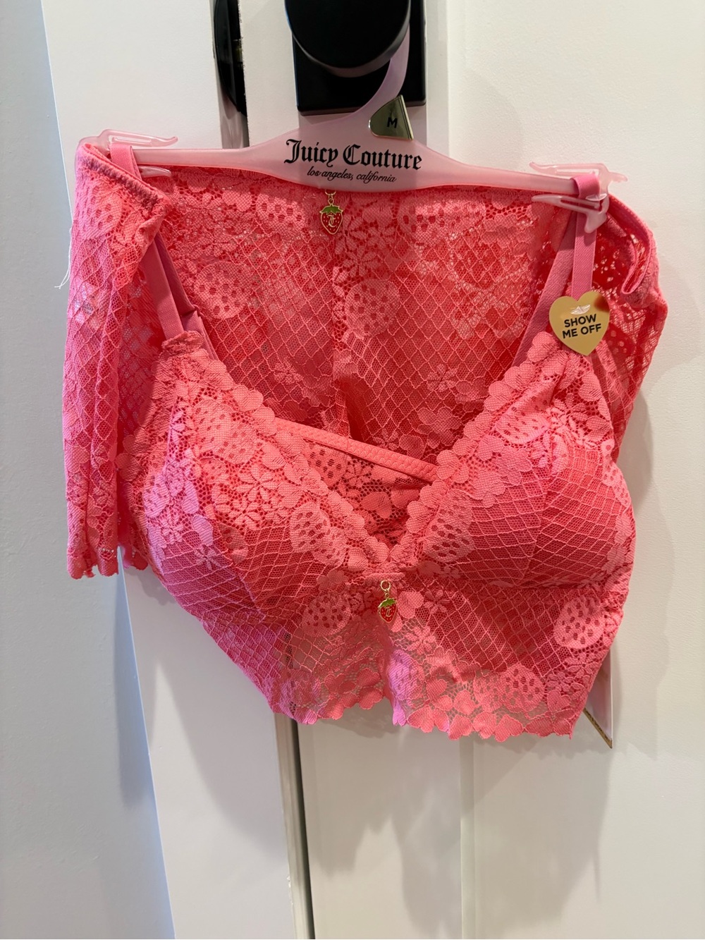 NEW Juicy Couture Lace Bralette Top and Shorts size MEDIUM
